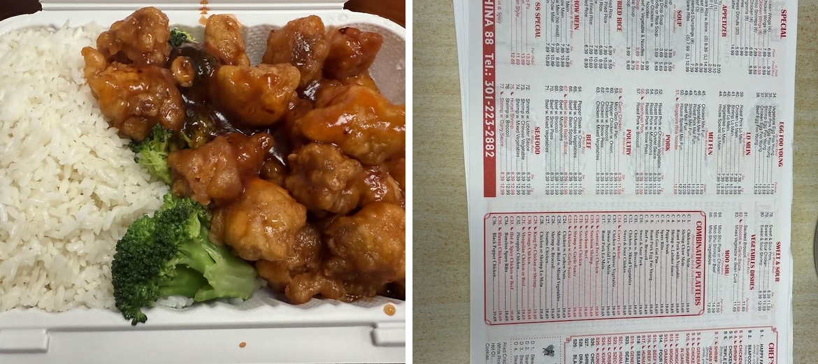 China 88 Menu